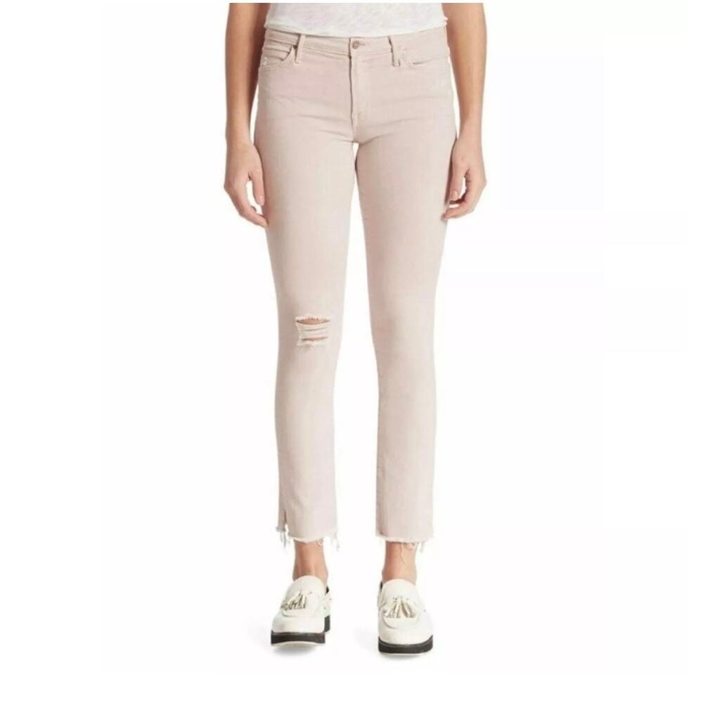 Mother The Rascal Ankle Snippet Jeans In Blush Size 25